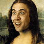 モナリザの画像と合成されたニコラス・ケイジ